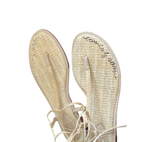 SCHUTZ 314 Straw Embroidered Woven Wrap Gladiator Thong Sandals - Picture 6 of 11